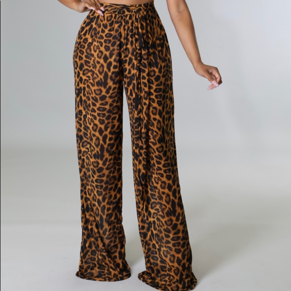 Leopard Swimsuit Cover Up Pants